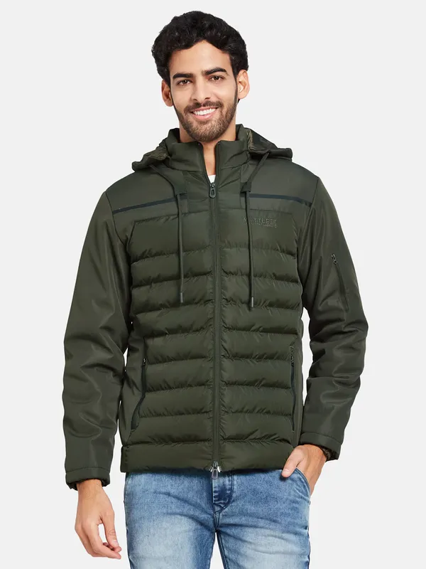 METTLE Men Olive Green Woven Jacket